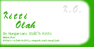 kitti olah business card